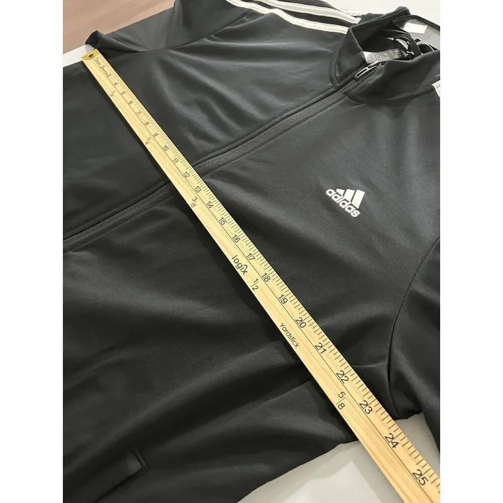 adidas Men's Black Essentials 3 Stripe Tricot Jacket Black XL